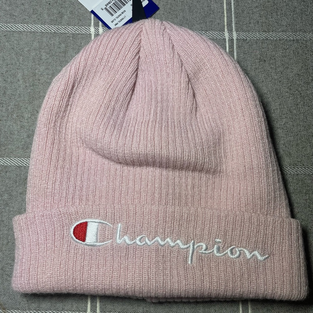 Champion Light Pink Knit Beanie